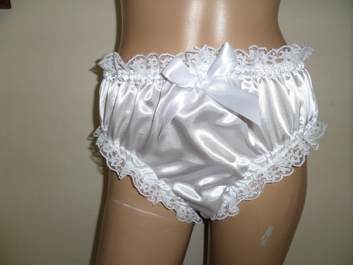 Adult baby sissy white satin - adult,