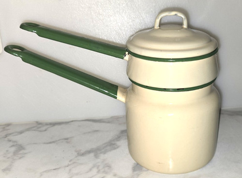 Vintage enamelware double - enamelware,