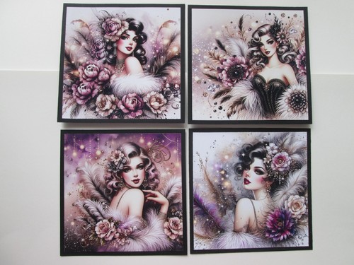 Set retro flapper art - of,