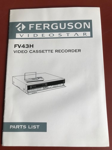 Ferguson fv43h vcr parts - ferguson, list