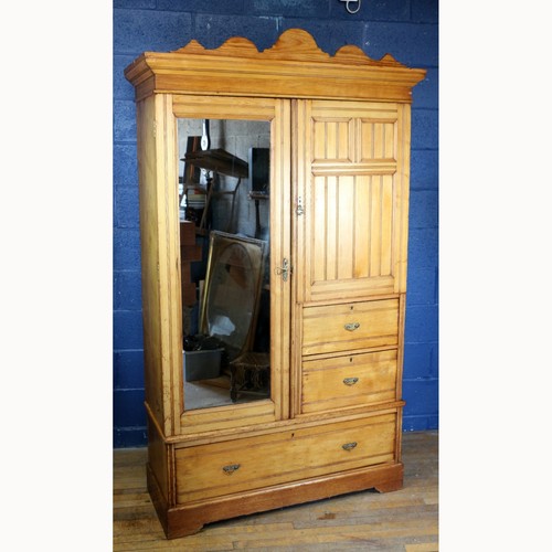 Victorian ash mirror fronted - a,