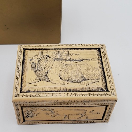 Vintage faux scrimshaw resin - vintage,