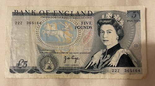 Bank england note five - england,