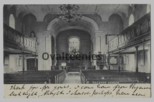 Helston church interior showing balconies & pews 1903 postmark postcard Cornwall
