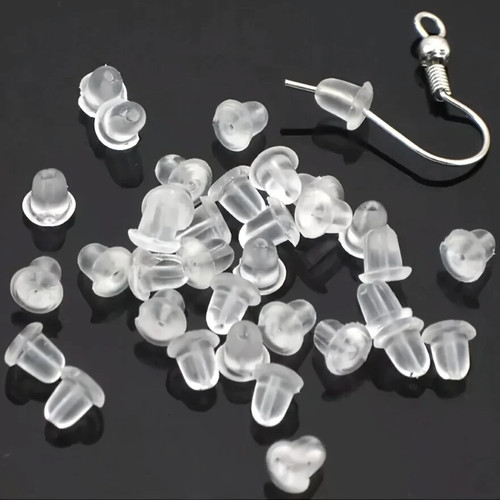 Silicone rubber earring - rubber, backs