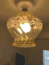 Vintage Amber Orange White