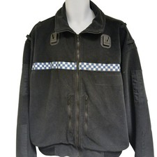Ex Police Polartec Fleece Jacket Black Reflective Blue Checker Band KlickFast