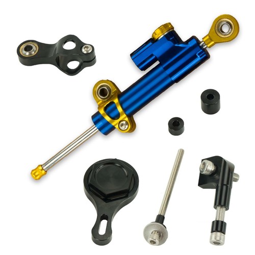 Steering damper with - damper, mounting