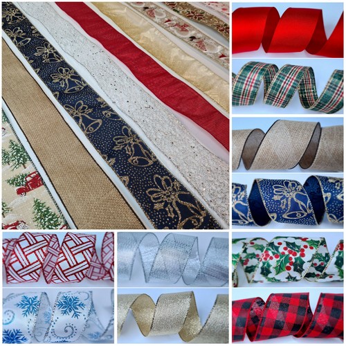 Christmas ribbon wired edge - ribbon,