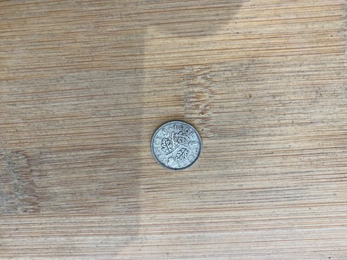 Silver three pence - silver, piece