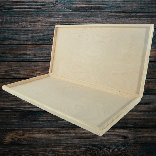 Large shallow wooden box - large,