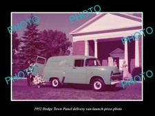 OLD LARGE HISTORIC PHOTO OF 1952 DODGE TOWN PANEL VAN LAUNCH PRESS PHOTO 2