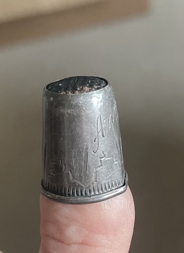 Antique swedish silver thimble - antique,