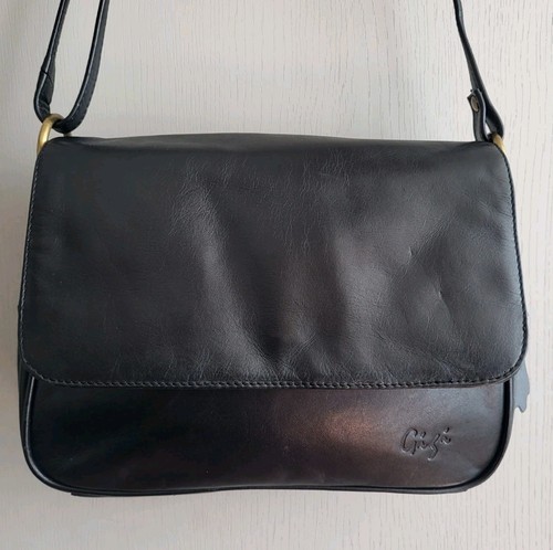 Gigi black genuine - genuine, leather