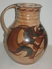 colourful english studio pottery large jug