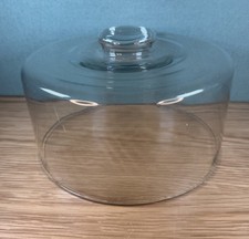 Large Vintage 5.5 x 9.5 inch Green Tinted Glass Cheese Dome No Base