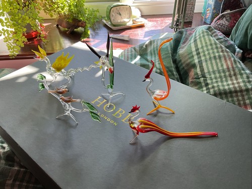 Vintage glass animals hand - glass,