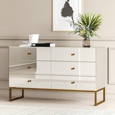Wide Mirrored Chest Of Drawers