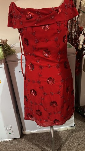 Virgos lounge red beaded - red,