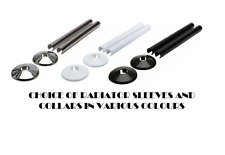 15mm Radiator Pipe Covers Collars Sleeves Sets Choice of Colours White Black