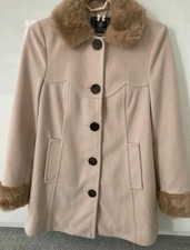 Pink Lipsy London Coat w/ Faux Fur Detailing