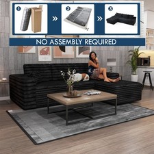 Modern L Shape Sofa | No Assembly Needed | Left or Right Chaise | Smart Design