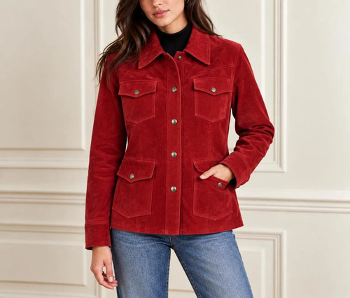 Women red suede western - women’s,
