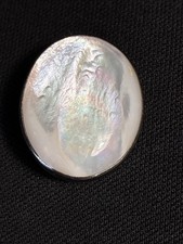 Silver 925 & Mother Of Pearl Brooch. Vintage. Good.