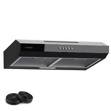 Cooker Hood 60 cm Kitchen Extractor Fan Chimney Hood Vent LED Touch Glass Black