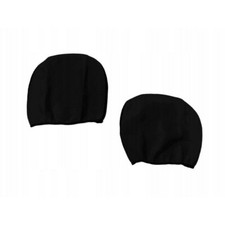 PAIR ALL BLACK Headrest Cover fit Bus Car Van Pick-up Two Headrest Covers Pad