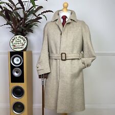 Men’s Tweed RAGLAN (38S) Balmacaan Jacket Overcoat Cream English Tailored VGC