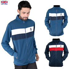 New Men's Contrast Colour Block Stripe Full Zip Track Jacket SweatShirt Top