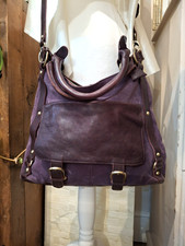 CLARKS Temple Beam LEATHER SUEDE Burgundy Purple Crossbody Shoulder Bag Large