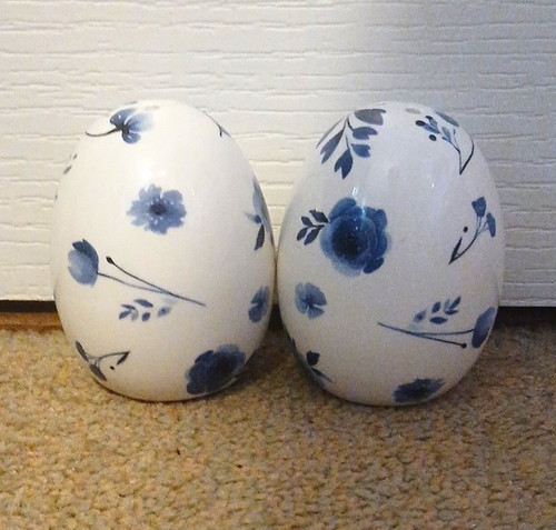 Blue white floral - blue, &