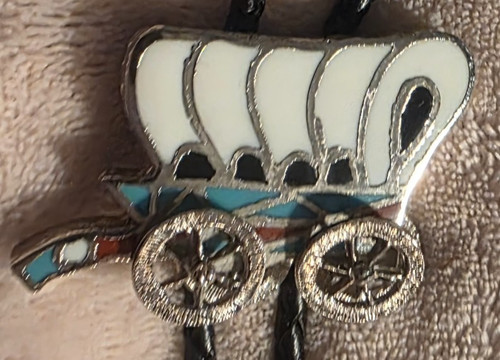 Vintage metal bolo tie - tie,, silver