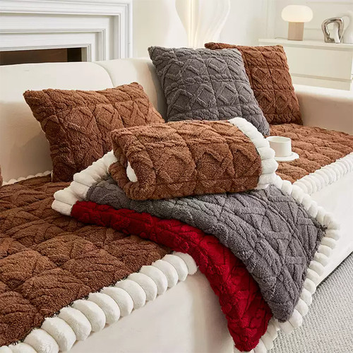 Thick warm plush sofa - plush, cover