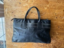 RADLEY LONDON BLACK LEATHER HANDBAG TOP HANDLE HOBO BAG ZIP