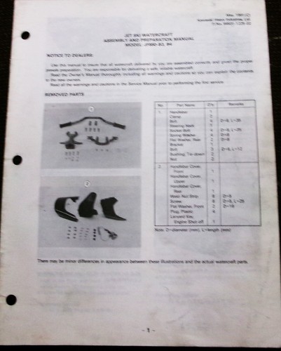 Used kawasaki 1991 jet ski - used-,