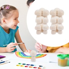 30Pcs Wooden Mushroom Natural