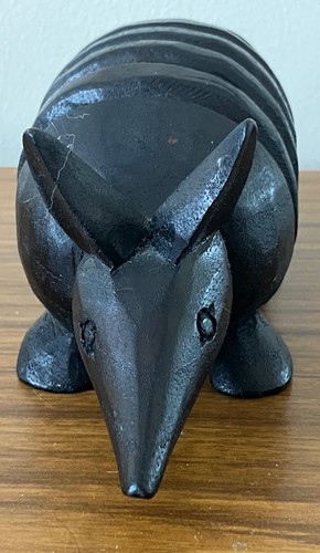 Vintage wood carved armadillo - vintage,