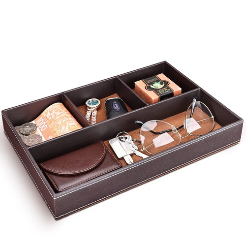 Valet tray leather office - valet,