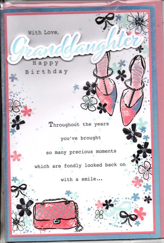 Granddaughter birthday card - granddaughter,