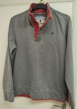 Fat Face 1/4 Button Jumper Sweatshirt Airlie Style Grey/red Pullover Mens medium