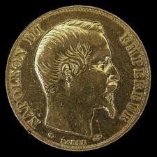 Napoleon III 1859 Gold 20 Francs