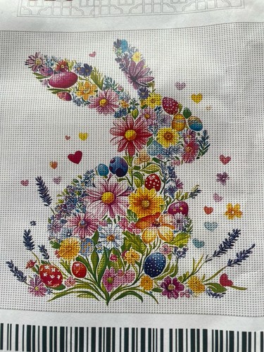 Lovely flowery rabbit cross - flowery,