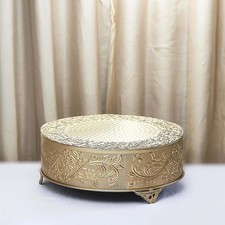 14" Gold round Embossed Metal