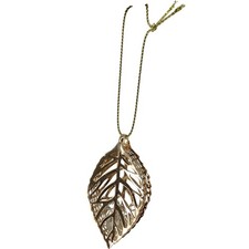 GOLD Leaf Ornament Hanging Decoration Seasonal Leaf Design Tree Decor TH