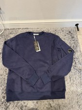 C.P. Company Men's Navy Blue Jumper Size Medium 100% Cotton Brand New With Tags