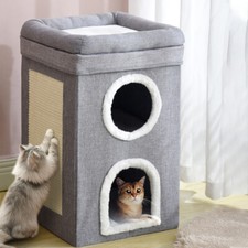 LARGE CAT HOUSE COSY BED PET
