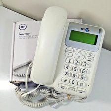 BT Big Button Telephone Decor 2200 White With Loud Speaker Caller Id Easy To Use